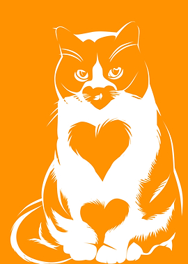 Cat in White and Yellow