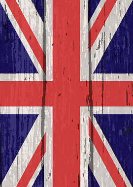 Union Jack Flag On Timber