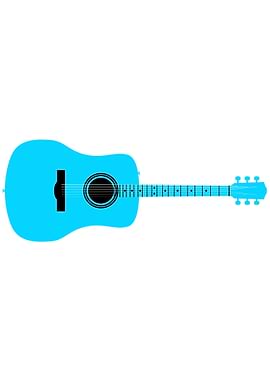 Blue Acoustic Guitar