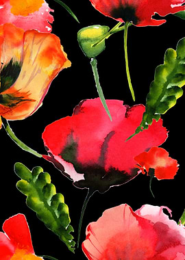 Red Poppy Pattern on B 03