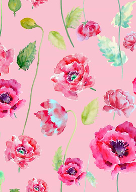 Pink Poppy Pattern 02