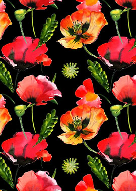 Red Poppy Pattern on B 04