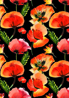 Red Poppy Pattern on B 02