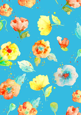 Blue Poppy Pattern 03