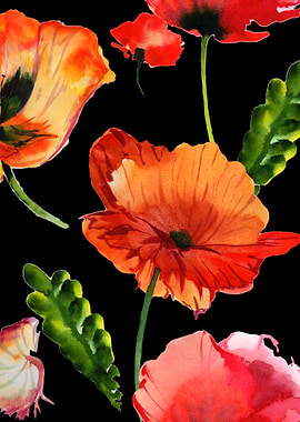 Red Poppy Pattern on B 06