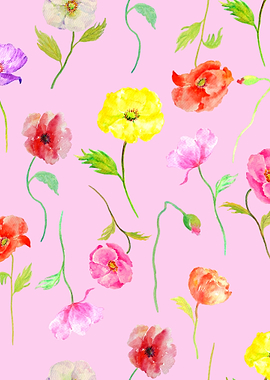 Pink Poppy Pattern 04