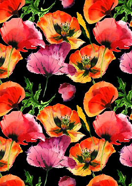 Red Poppy Pattern on B 09