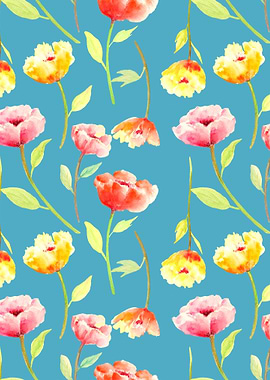 Blue Poppy Pattern 06