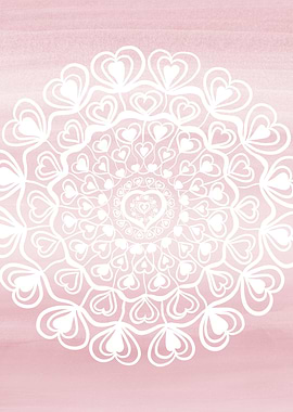 Heart Mandala Blush Pink 1