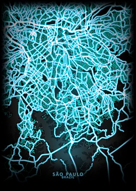 Sao Paulo Brazil City Map