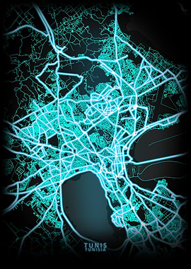 Tunis Tunisia City Map
