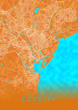 Cardiff Wales City Map