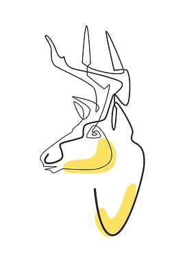 Animal Deer Line Art