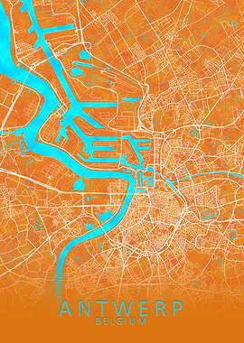 Antwerp Belgium City Map