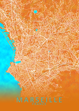 Marseille France City Map