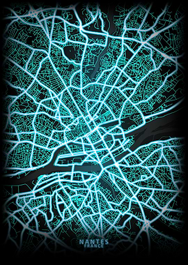 Nantes France City Map