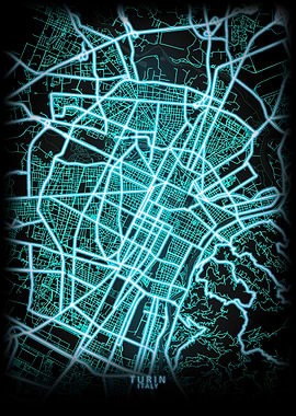 Turin Italy City Map