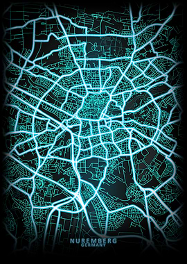 Nuremberg Germany City Map