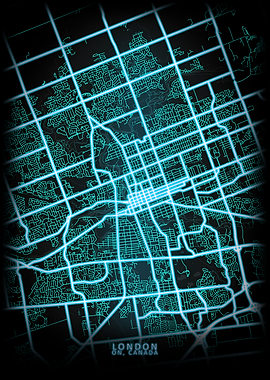 London ON Canada City Map