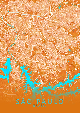 Sao Paulo Brazil City Map