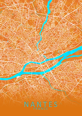 Nantes France City Map