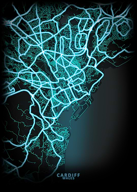 Cardiff Wales City Map