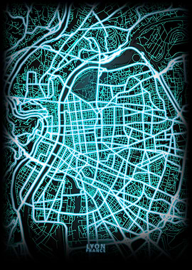 Lyon France City Map