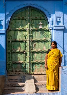Woman in yellow dress