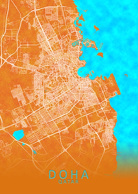 Doha Qatar City Map