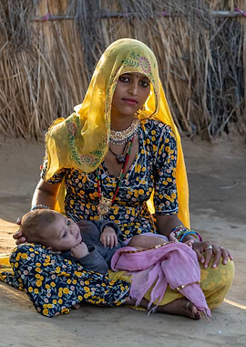 Young woman with her baby