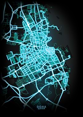 Doha Qatar City Map