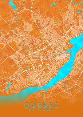 Quebec QC Canada City Map