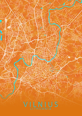 Vilnius Lithuania City Map
