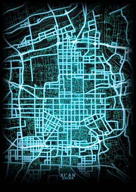 Xian China City Map