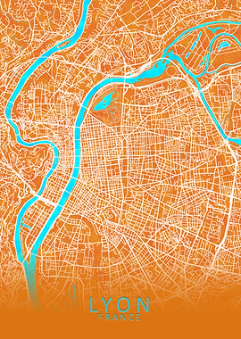 Lyon France City Map