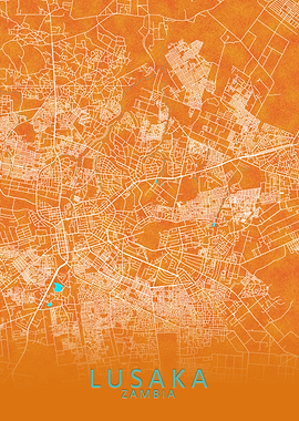 Lusaka Zambia City Map
