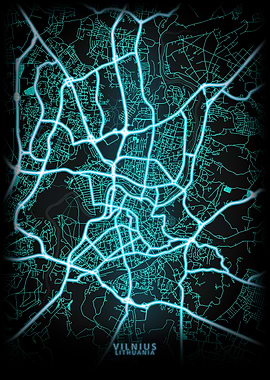 Vilnius Lithuania City Map