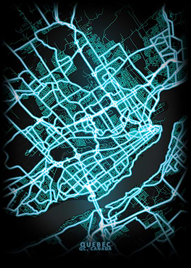 Quebec QC Canada City Map