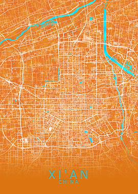 Xian China City Map