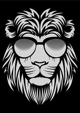 lion calligraphy poster