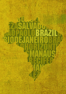 Brazil Country Word Map