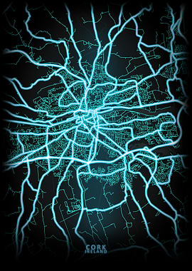 Cork Ireland City Map