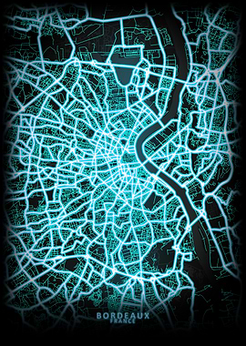 Bordeaux France City Map
