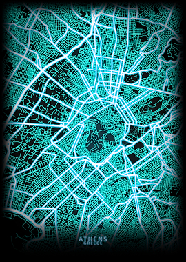 Athens Greece City Map