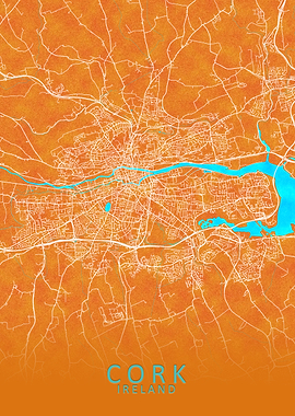 Cork Ireland City Map