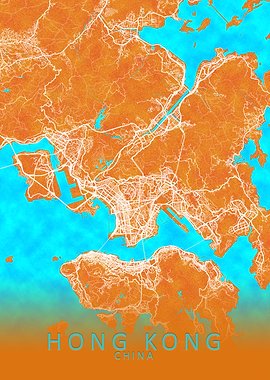 Hong Kong China City Map