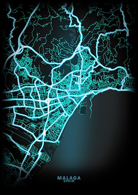 Malaga Spain City Map
