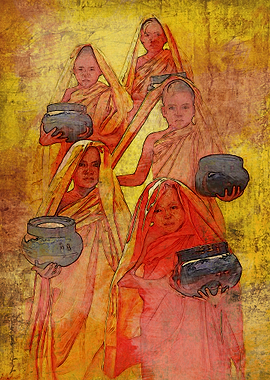 Children walking to temple