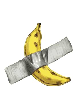 Banana taped to wall
