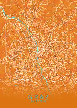 Graz Austria City Map